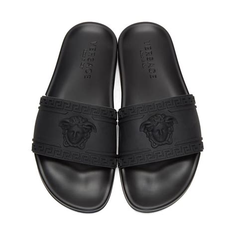 versace slides men|Versace medusa slides.